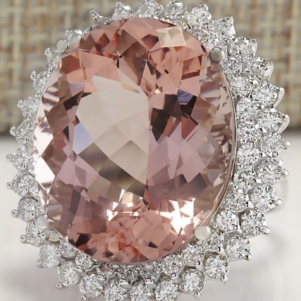 💗💗NEW!! 11CT ROUND MORGANITE RING - Picture 2 of 12